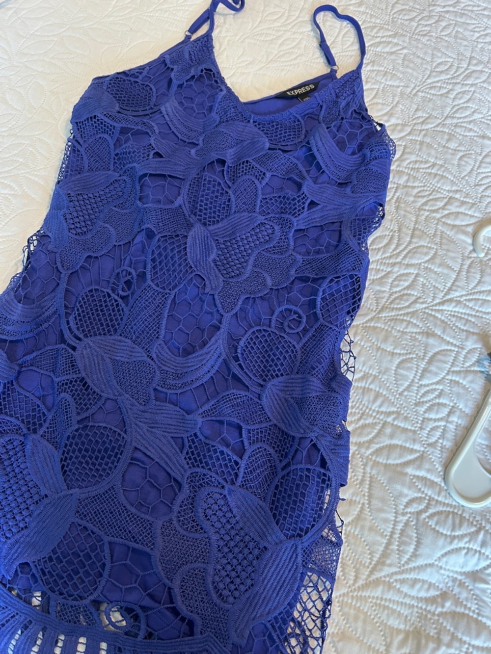 Express Women's grape purple Floral Lace Mini Slip Dress